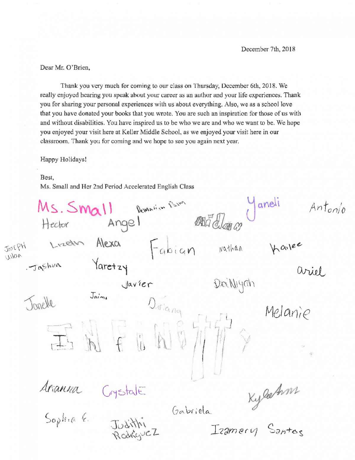 Marc-O'Brien-The-Final-Fence-Received-A-Thanks-Letter-from-A-School-austin-macauley-publishers
