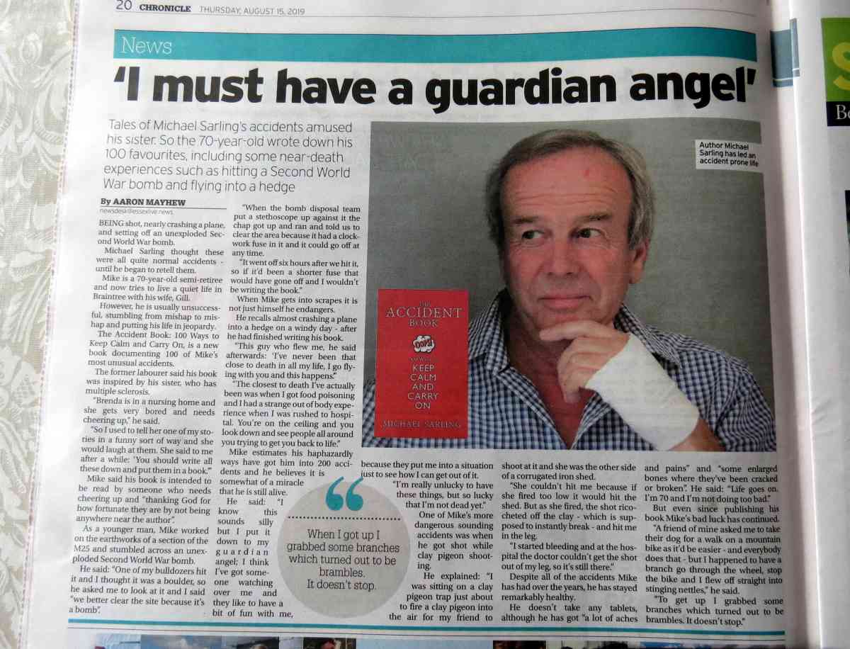 The-Accident-Book-Michael-Sarling-Featured-by-Essex-Chronicle-Newspaper-Austin-Macauley-Publishers